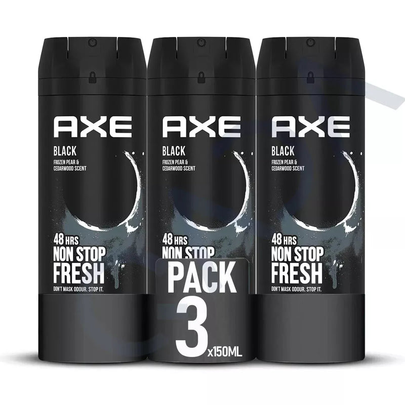 AXE - Black 48-Hour Fresh Deodorant Spray Fragrance for Men 150 mL (3 Pack)