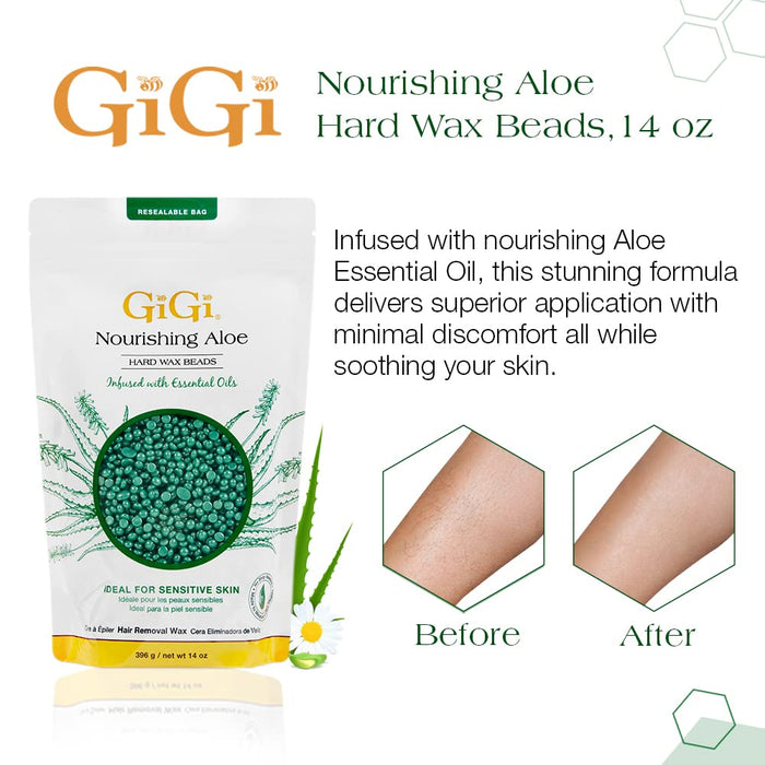 GiGi Hard Wax Beads - Aloe Hard Wax Beads 14 oz