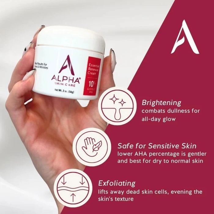 Alpha - Skin Care Essential Renewal Cream 2 oz. 10% Glycolic AHA