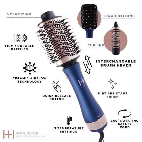 Annie Hot & Hotter All-In-One Interchangeable Hair Dryer Brush #5913