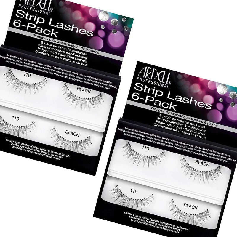 Ardell - Strip Lashes 6-Pack 110 Black #60070 (2 Pack)