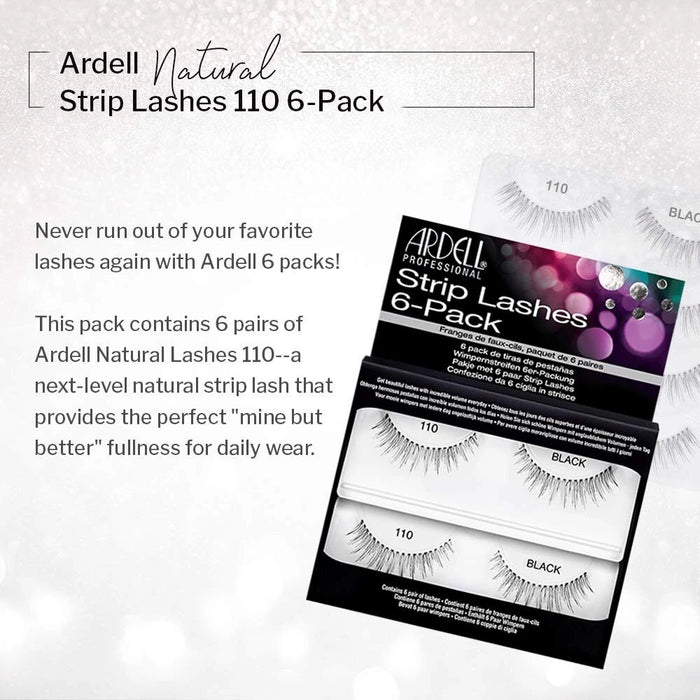 Ardell Strip Lashes 6-Pack 110 Black #60070 (2 Pack)