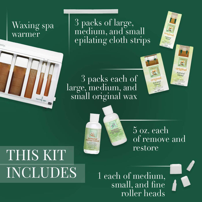 Clean + Easy - Roll On Facial Body Waxing Spa Basic Wax Kit