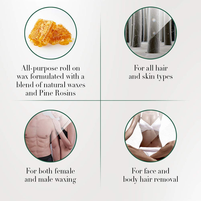 Clean + Easy - Roll On Facial Body Waxing Spa Basic Wax Kit