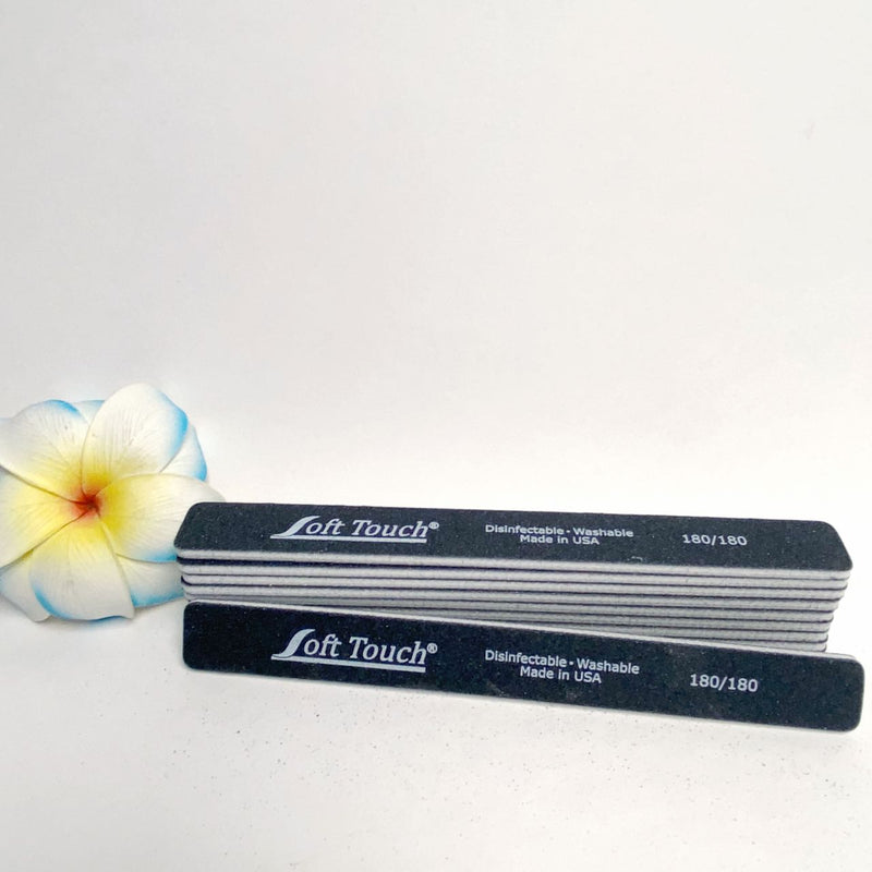 Soft Touch Nail File - Square 180/180 (10 Pcs)