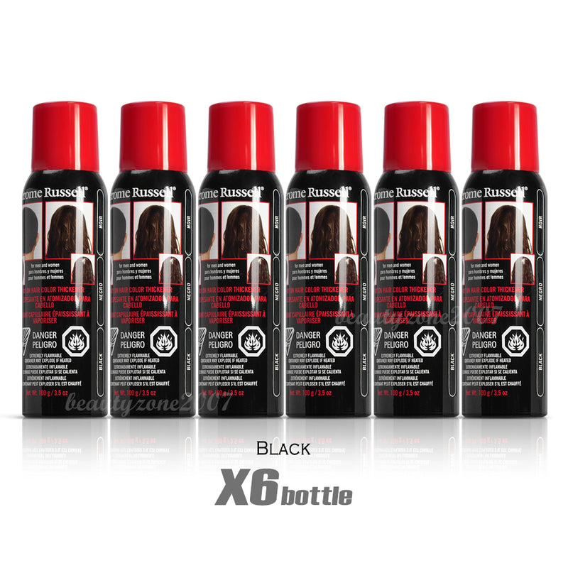 Jerome Russell - Spray-On Hair Color Thickener - Black 3.5 oz (6 Pack)