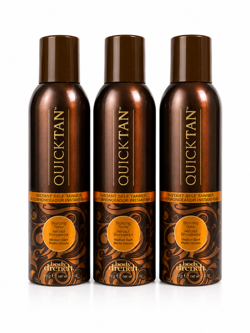 Body Drench - Quick Tan Bronzing Spray Medium/Dark Tan 6 oz (3 Pack)