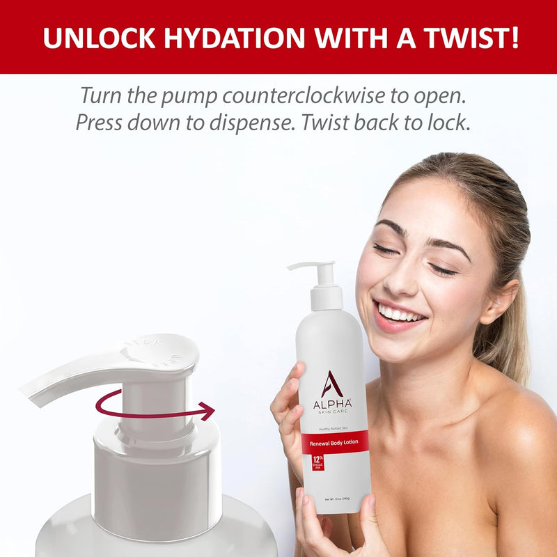 Alpha Skin Care - Renewal Body Lotion, 12% Glycolic AHA, 12 oz