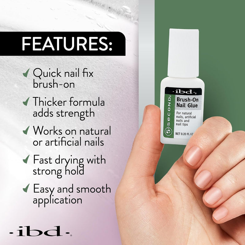 IBD - 5-Second Brush On - Nail Glue (3 Pack)