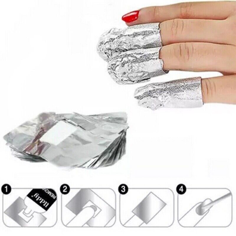 DL Professional - Envolturas de uñas de aluminio, paquete de 100 unidades - C253
