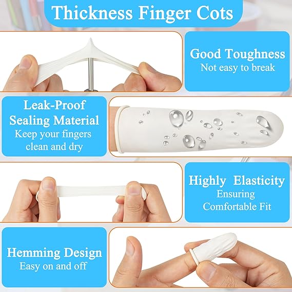 Disposable Latex Finger Cots - Size Medium - 200 Pcs