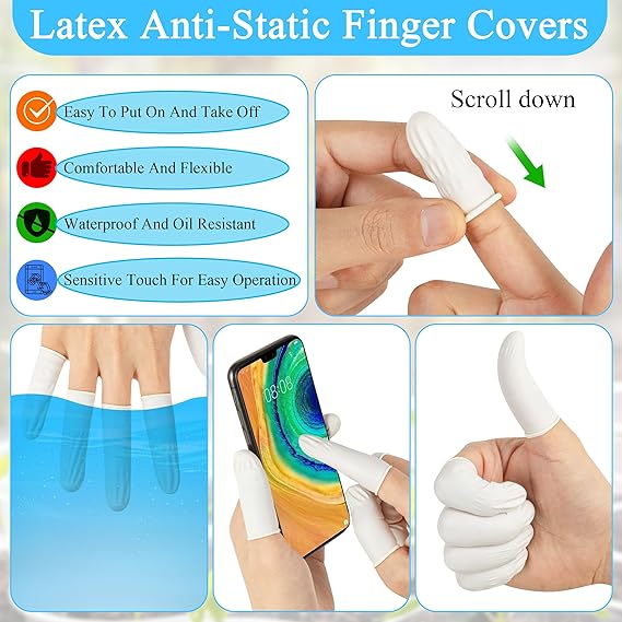 Dedales desechables de látex - Talla mediana - 200 unidades 
