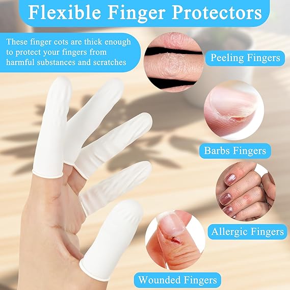 Disposable Latex Finger Cots - Size Medium - 200 Pcs