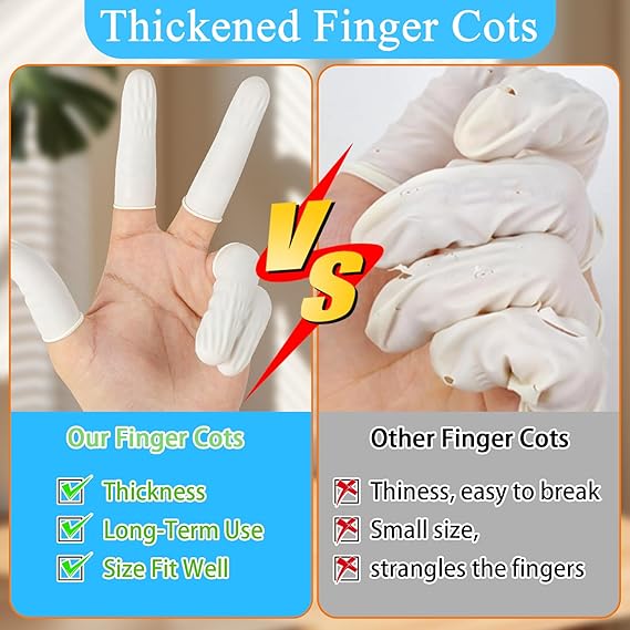 Disposable Latex Finger Cots - Size Medium - 200 Pcs
