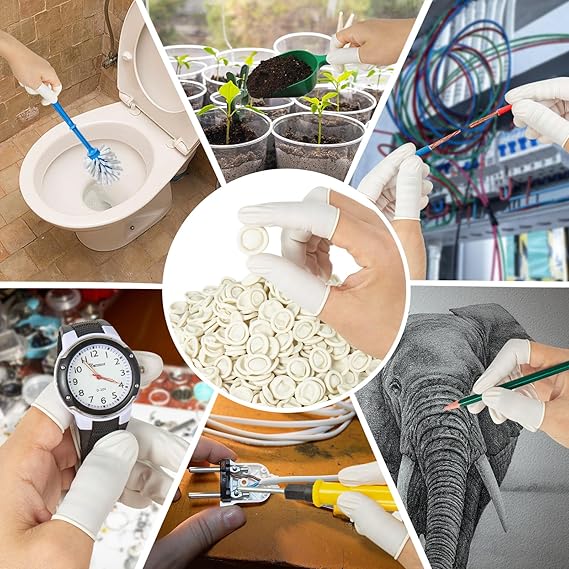 Disposable Latex Finger Cots - Size Medium - 200 Pcs