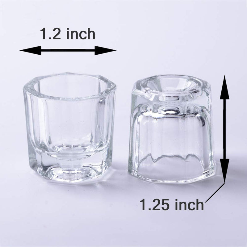 Nail Art Acrylic Liquid Powder Dappen Dish Nail Crystal Bowl Glass (12 Bottles)