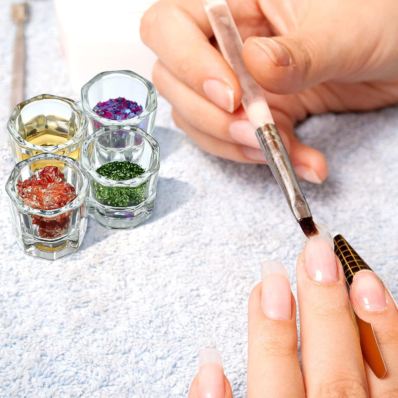 Nail Art Acrylic Liquid Powder Dappen Dish Nail Crystal Bowl Glass (12 Bottles)