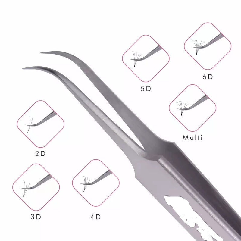 Pinzas Body Toolz #5080 de punta fina curvada - Acero inoxidable