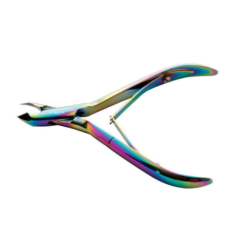 Alicates para cutículas Body Toolz CS8039 de 1/2" con doble resorte - Titanio azul