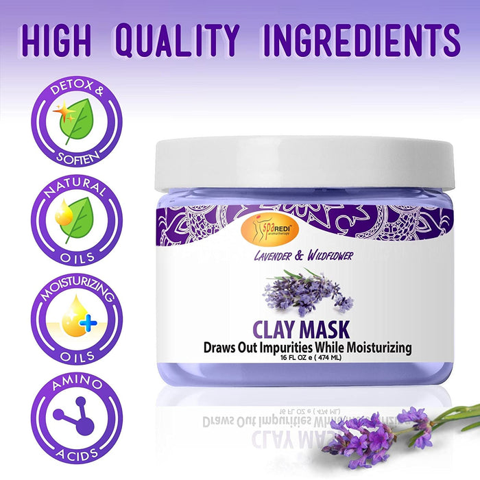 Spa Redi - Pedi Clay Mask - Lavender & Wildflower 16 oz