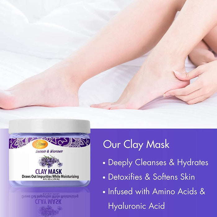 Spa Redi - Pedi Clay Mask - Lavender & Wildflower 16 oz