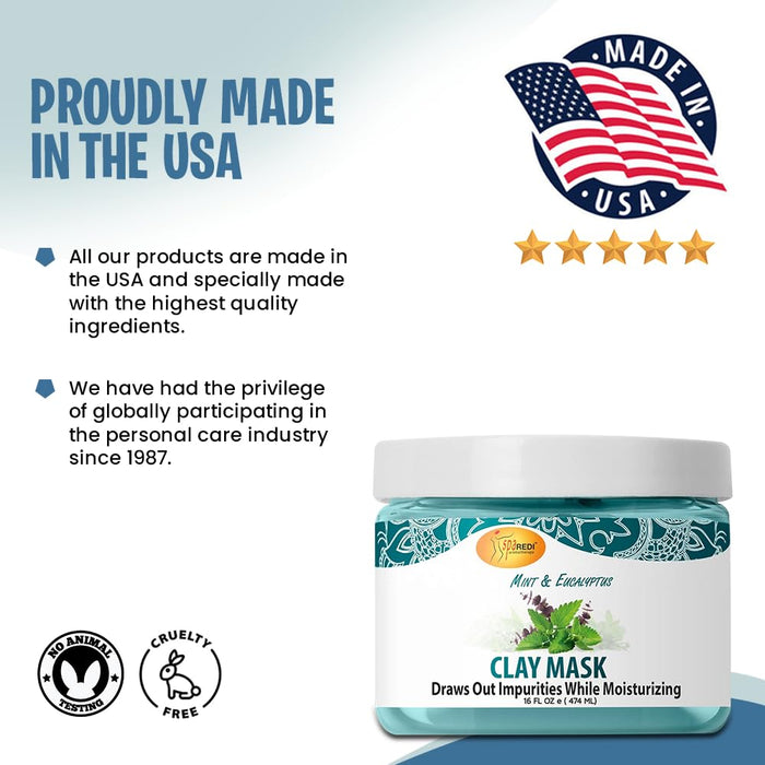 Spa Redi - Pedi Clay Mask - Mint & Eucalyptus 16 oz