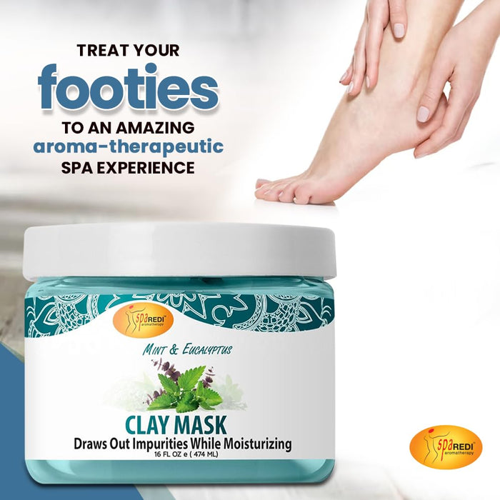 Spa Redi - Pedi Clay Mask - Mint & Eucalyptus 16 oz
