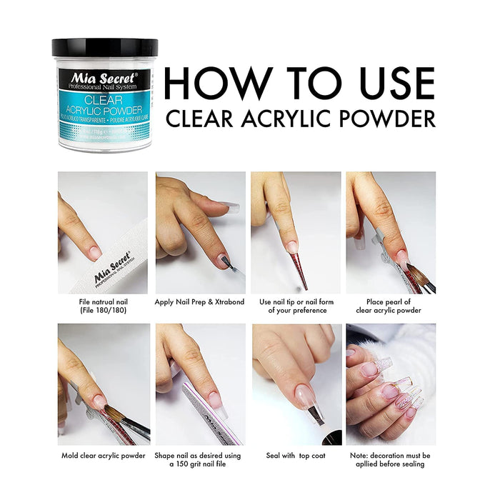 Mia Secret Acrylic Powder - Clear 2oz