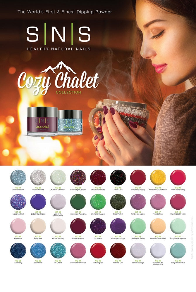 SNS Cozy Chalet Collection Color Swatches / Color Chart / Color Sample