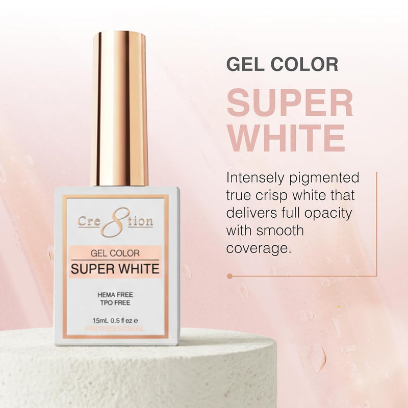 Cre8tion - Soak-Off Gel Polish - Super White 0.5 fl oz (3 Pack)