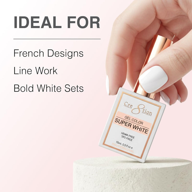 Cre8tion - Soak-Off Gel Polish - Super White 0.5 fl oz (3 Pack)