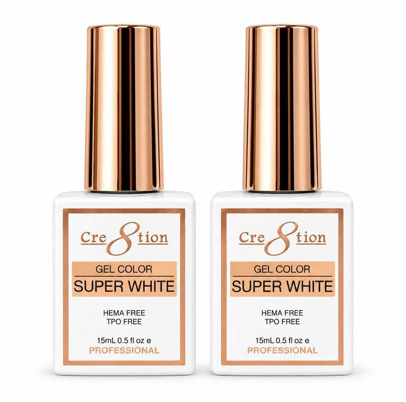Cre8tion - Soak-Off Gel Polish - Super White 0.5 fl oz (2 Pack)