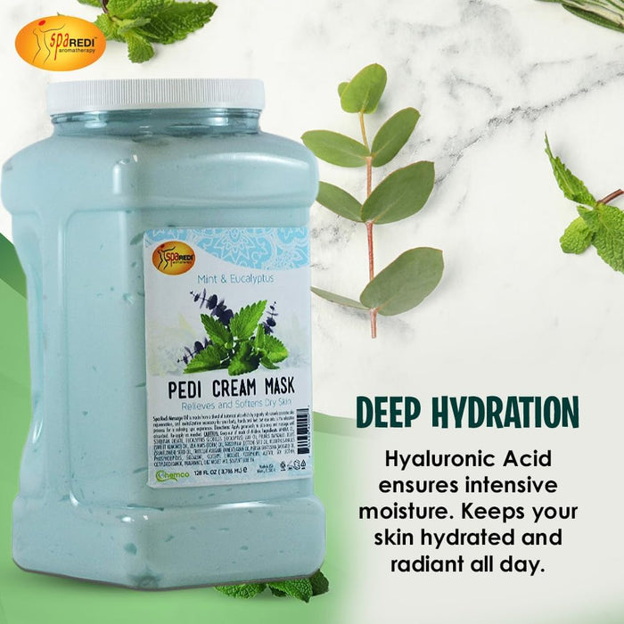 Spa Redi - Pedi Cream Mask - Mint & Eucalyptus 128 oz