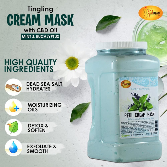 Spa Redi - Pedi Cream Mask - Mint & Eucalyptus 128 oz