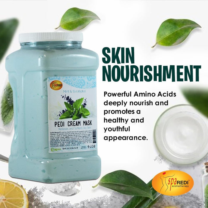 Spa Redi - Pedi Cream Mask - Mint & Eucalyptus 128 oz