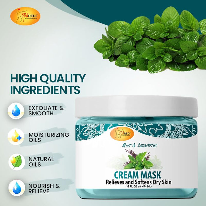 Spa Redi - Pedi Cream Mask -Mint & Eucalyptus 16 oz