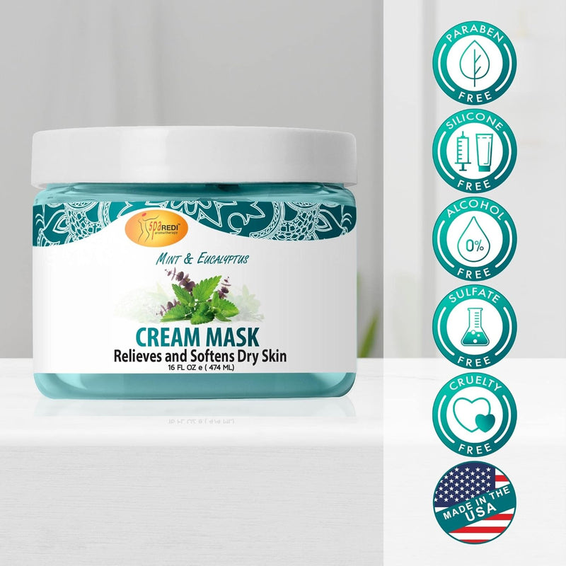 Spa Redi - Pedi Cream Mask -Mint & Eucalyptus 16 oz