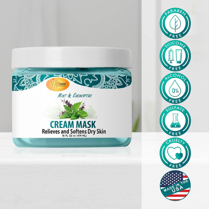 Spa Redi - Pedi Cream Mask -Mint & Eucalyptus 16 oz