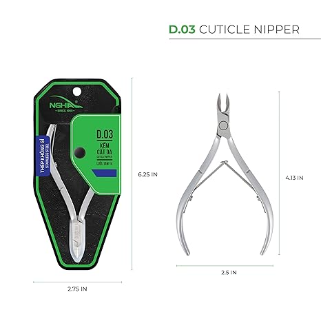 Nghia - Cuticle Nippers D-03 (Jaw 16) (5 Pack)