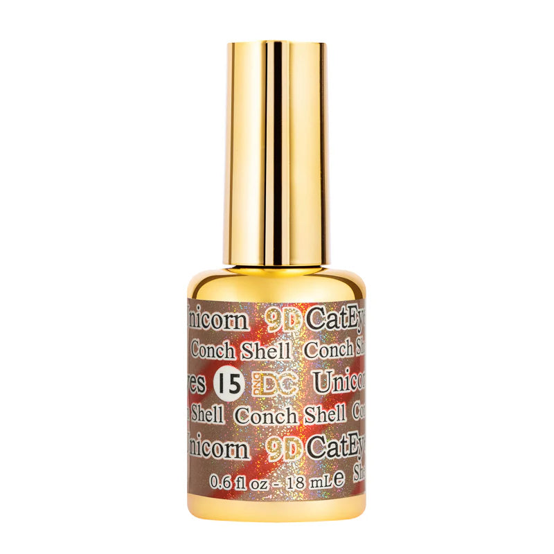 DND DC 9D Caracola de unicornio con forma de ojo de gato n.° 15 – 0,5 fl oz UV/LED Soak Off