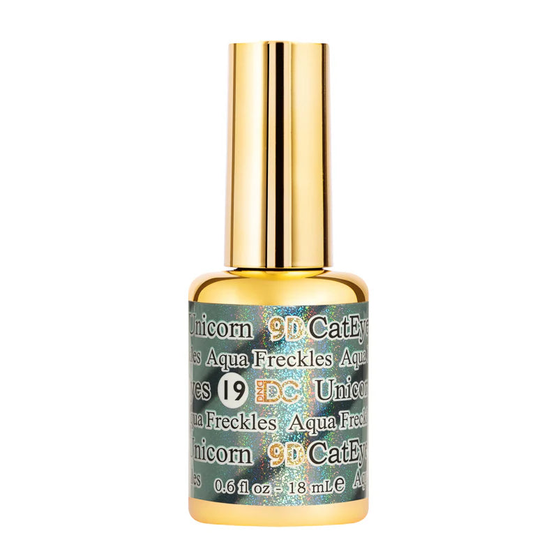 DND DC 9D Ojo de gato Unicornio Aqua Pecas #19 – 0.5 fl oz UV/LED Soak Remove