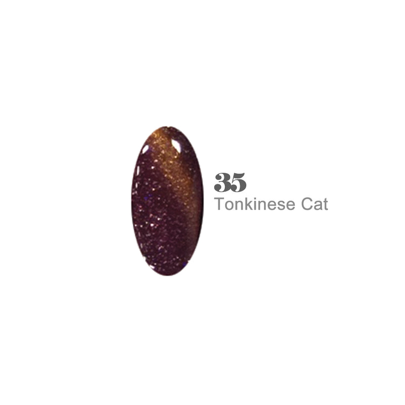 Esmalte de uñas magnético DND Cat Eyes #35 Gato Tonkinés – Herramienta para decoración de uñas