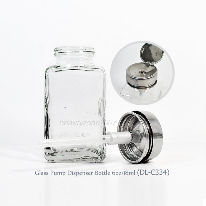 DL Professional - Glass Pump Dispenser Bottle 6 oz C334