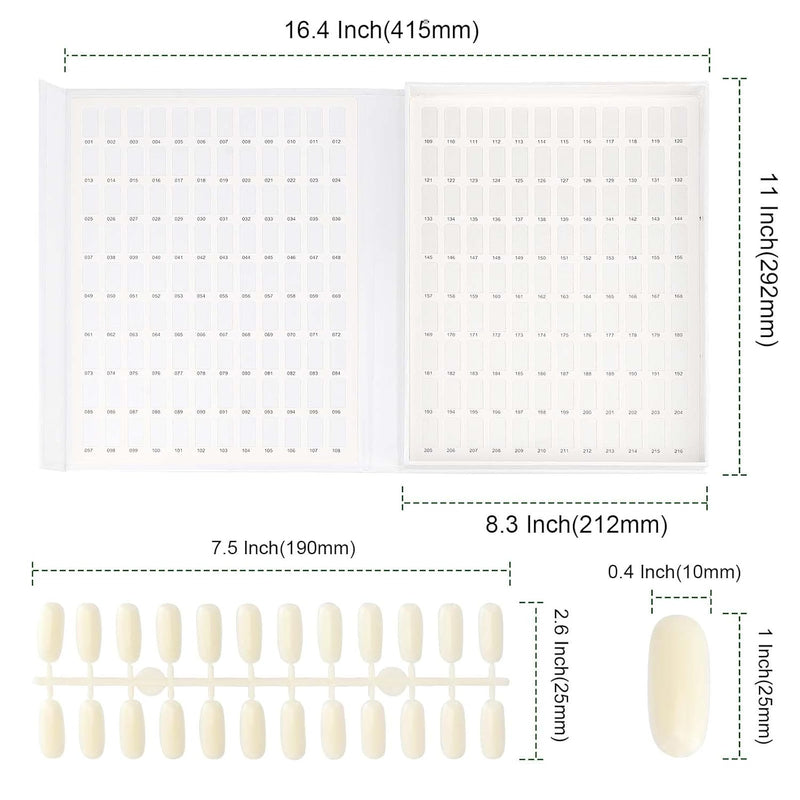 DL Professional - Catálogo de colores de uñas C448 con 216 puntas de uñas postizas 