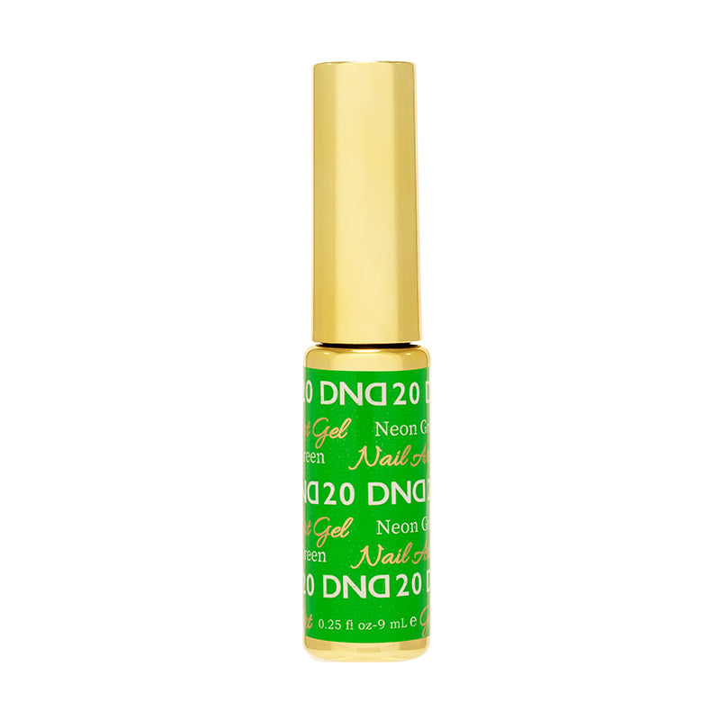 DND Gel Nail Art Liner #20 Neon Green – 0.25 fl oz Professional Use