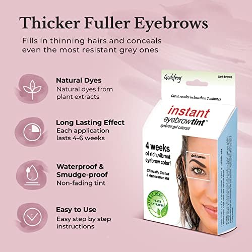 Godefroy - Tinte instantáneo para cejas - Marrón oscuro - 3 aplicaciones
