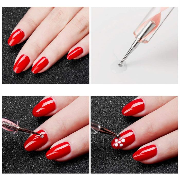 2 Way Dotting Pen Tool Nail Art Tip Dot Paint Manicure kit (5pc)