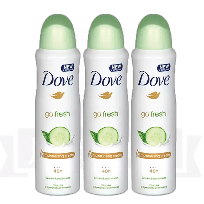 Dove - Go Fresh - Cucumber & Green Tea - Deodorant Spray 150ml (3 Pack)