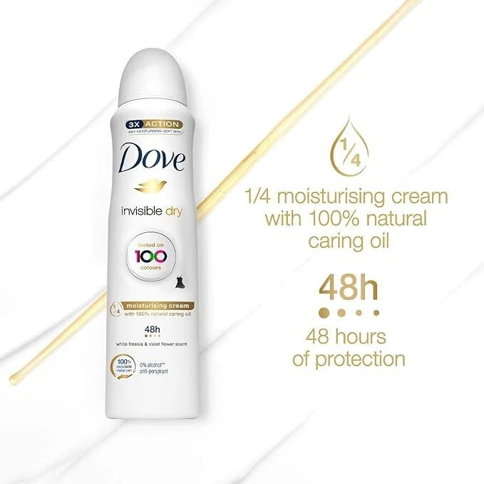 Dove - Invisible Dry Deodorant 48h Spray 150ml (3 Pack)
