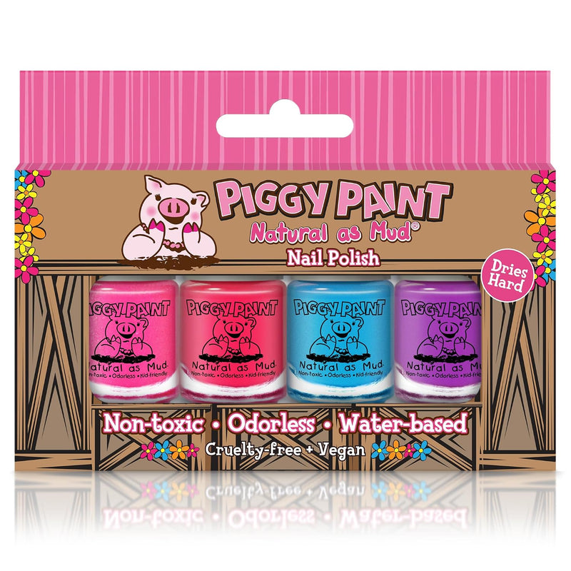 Piggy Paint | 100% Non-Toxic Girls Nail Polish (4 Polish Gift Set) - Dries Hard